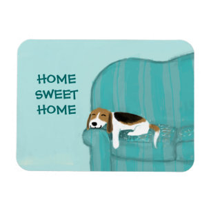 Happy Couch Dog - Home Sweet Home Cute Beagle Magnet
