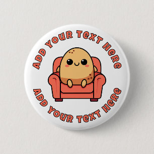 Happy Couch Potato Personalized 6 Cm Round Badge
