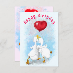 Happy Couple Duck Funny Birthday Card