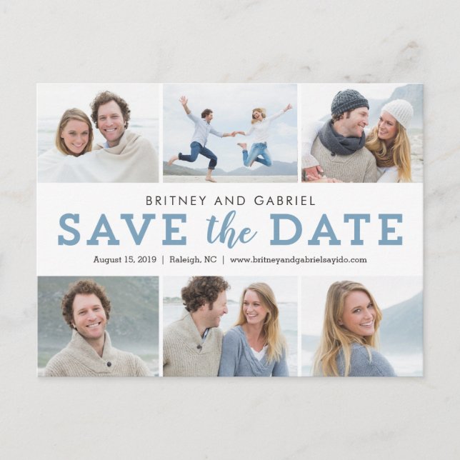 Happy Couple EDITABLE COLOR Save The Date Postcard (Front)