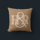 Happy Couple Initials on a Cushion<br><div class="desc">Wedding gift cushion. The initials printed onto this throw pillow make for an ideal wedding gift for a married couple. Incorporates the two initials.</div>