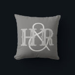 Happy Couple Joint Initials on a Cushion<br><div class="desc">His and hers cushion. The joint initials printed onto this throw pillow make for an ideal wedding gift for a married couple. Incorporates the two initials.</div>