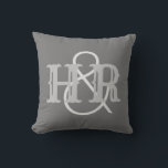Happy Couple Joint Initials on a Cushion<br><div class="desc">His and hers cushion. The joint initials printed onto this throw pillow make for an ideal wedding gift for a married couple. Incorporates the two initials.</div>