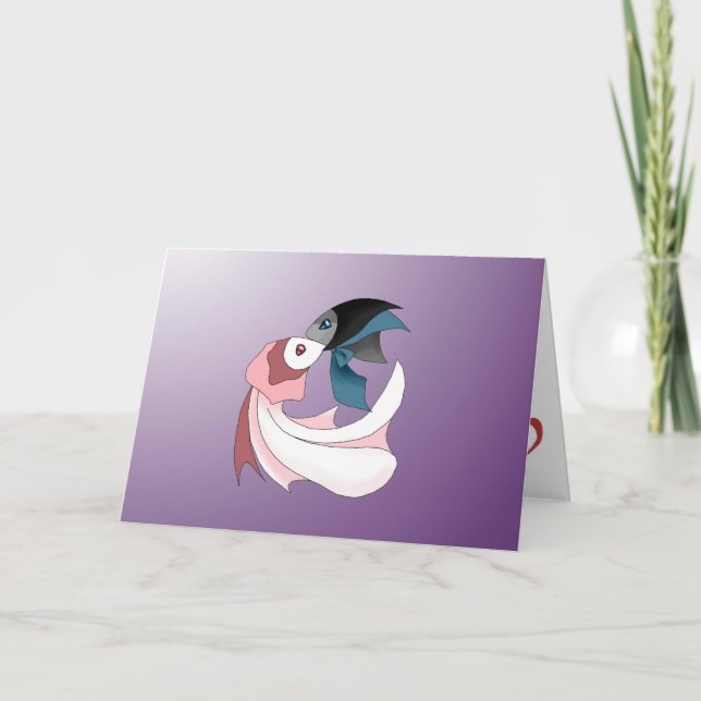 Happy Couple of Fish Greeting Card (Front)