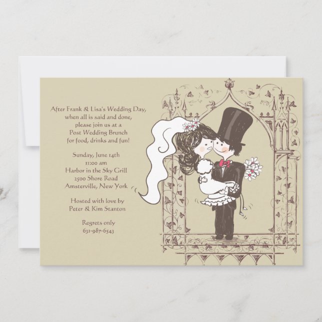 Happy Couple Post Wedding Brunch Invitation (Front)
