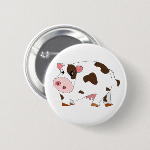 Happy Cow Buttom 6 Cm Round Badge