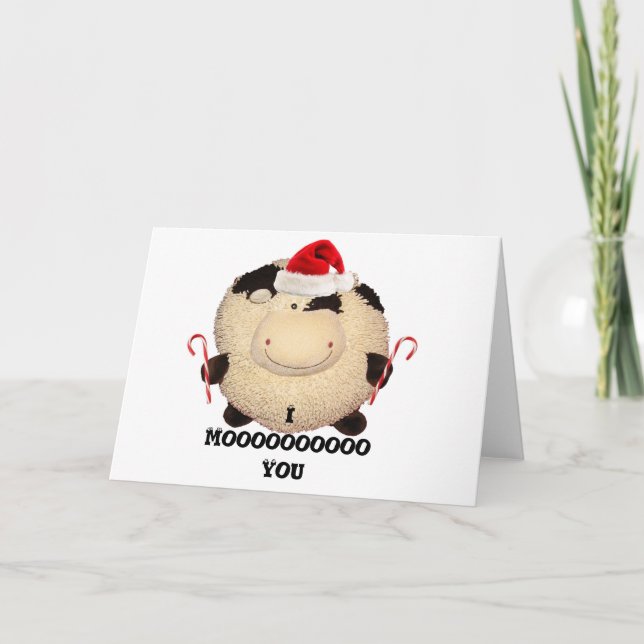 Happy Cow Christmas Card Postcard I Love You (Front)