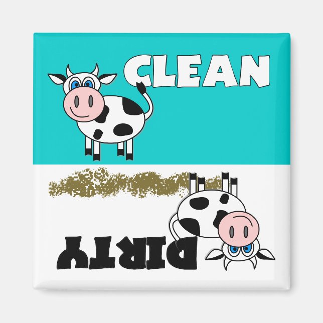 Happy Cow Clean / Dirty Dishwasher Magnet (Front)