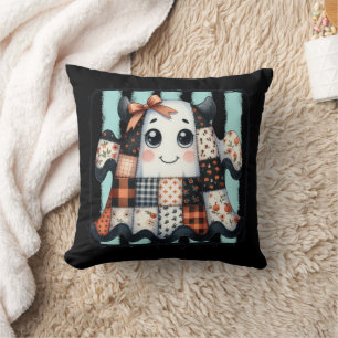 Happy Cow Ghost Halloween Patchwork Quilt Cushion
