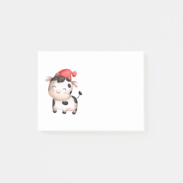 Happy Cow in a Cute Red Hat Post-it Notes (Front)
