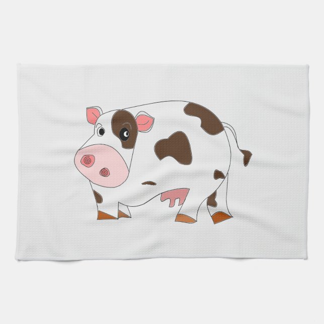 Happy Cow Kitchen Towel - Customisable (Horizontal)