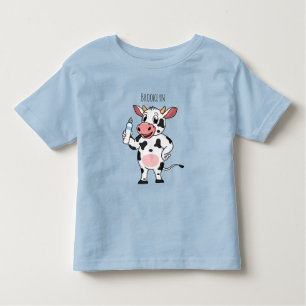Happy cow with baby bottle cartoon  toddler T-Shirt