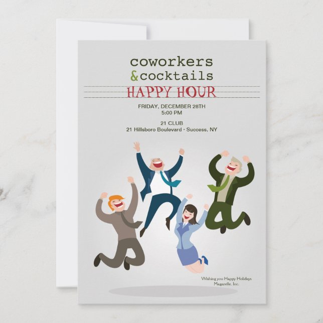 Happy Coworkers Party Invitation (Front)