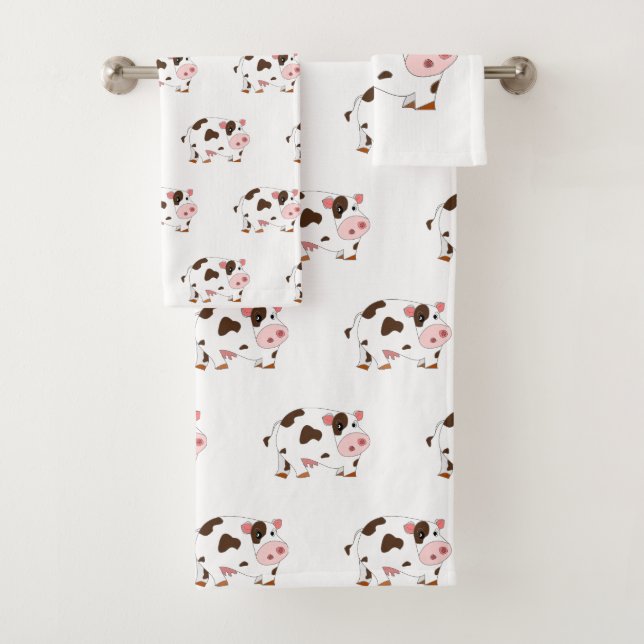Happy Cows Bath Towels - Your Colour (Insitu)