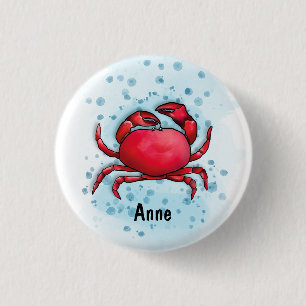 Happy Crab 3 Cm Round Badge
