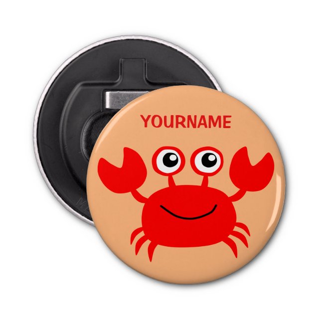 Happy Crab custom bottle opener (Front)