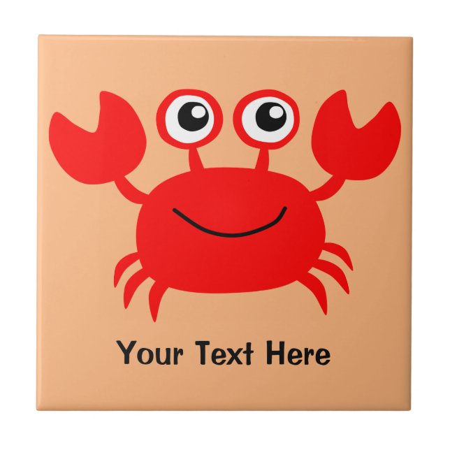 Happy Crab custom ceramic tiles (Front)