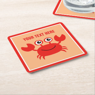 Happy Crab custom coasters