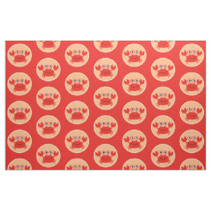 Happy Crab custom fabric