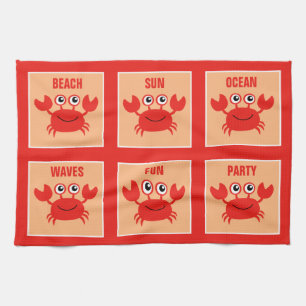 Happy Crab custom hand towel