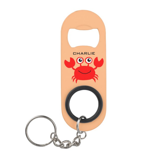 Happy Crab custom monogram bottle opener (Front)