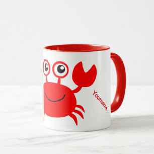 Happy Crab custom monogram mugs