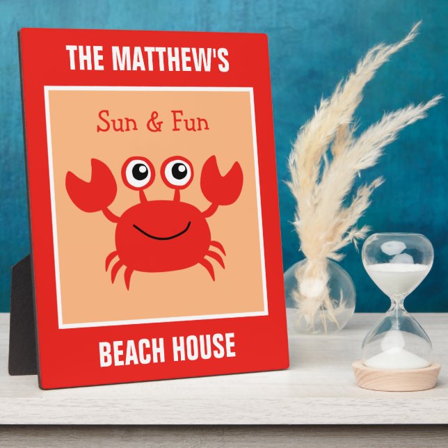 Happy Crab custom text plaque (Side)