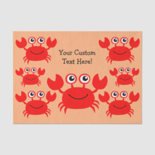 Happy Crab custom tissue paper