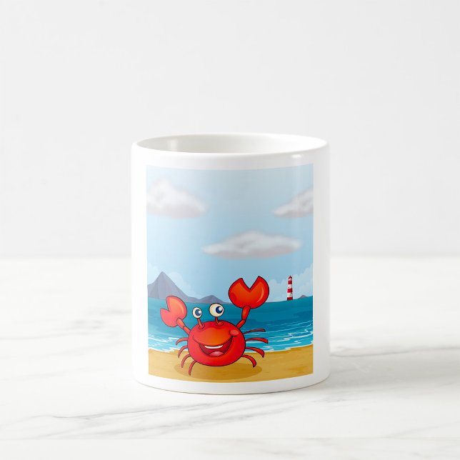Happy Crab On A Beach Coffee Mug (Creator Uploaded)