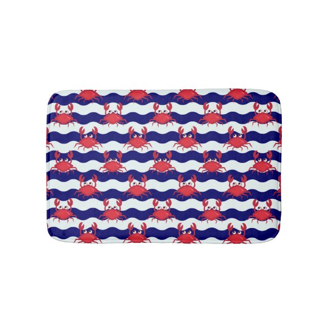 Happy Crabs Pattern Bath Mat (Front)