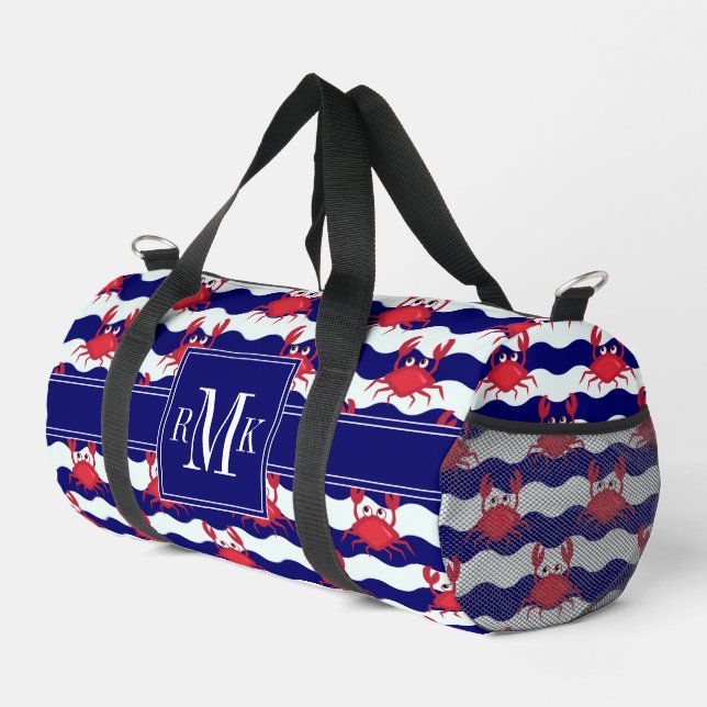 Happy Crabs Pattern Duffle Bag (Right Corner)
