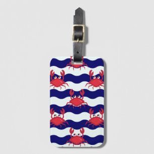 Happy Crabs Pattern Luggage Tag