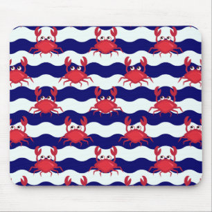 Happy Crabs Pattern Mouse Pad
