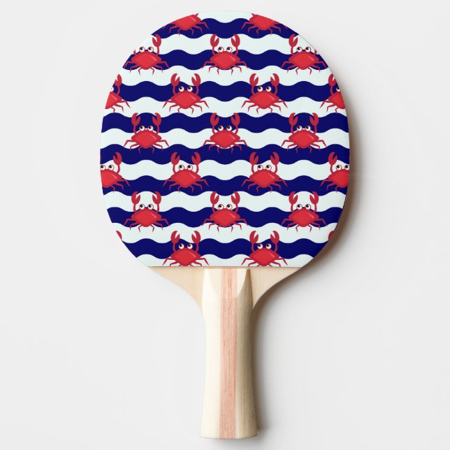 Happy Crabs Pattern Ping Pong Paddle (Front)
