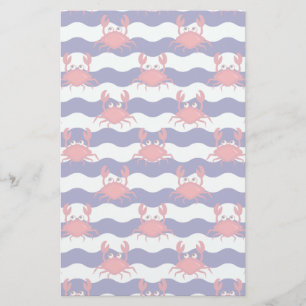 Happy Crabs Pattern Stationery