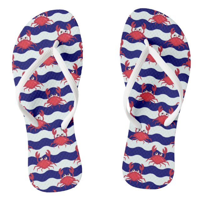 Happy Crabs Pattern Thongs (Footbed)