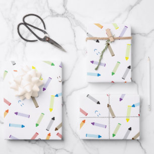 Happy Crayons Wrapping Paper Sheet