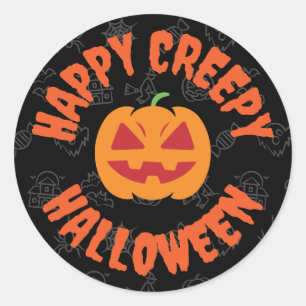 Happy creepy Halloween Classic Round Sticker