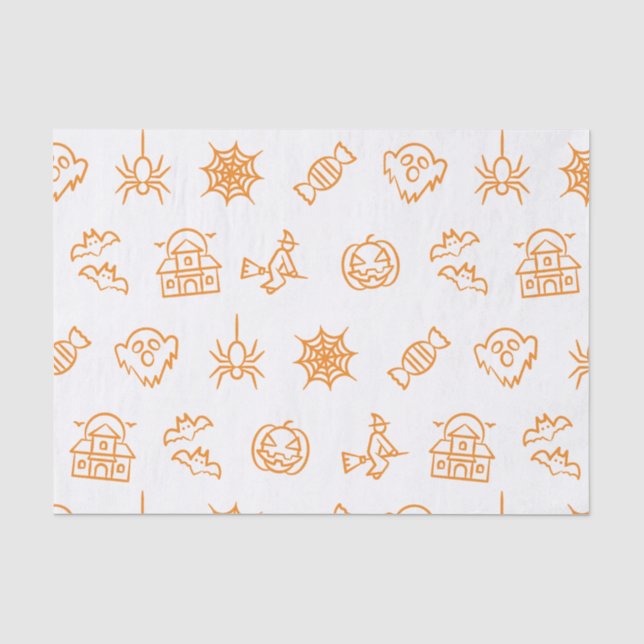 Happy creepy Halloween pattern Tissue Paper (Front)