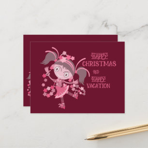 HAPPY CRISTMAS VACATION WISH FOR FRIEND POSTCARD