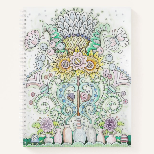 Happy Critters & Flowers Notebook (Front)