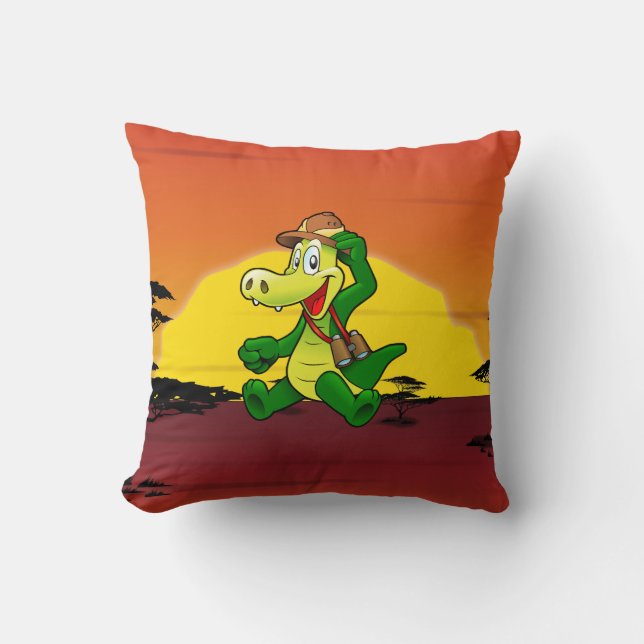 Happy crocodile cushion (Front)