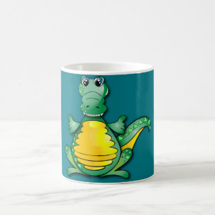 Happy crocodile hug coffee mug