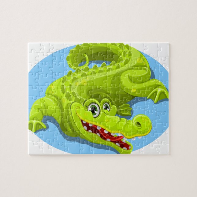 Happy crocodile jigsaw puzzle (Horizontal)