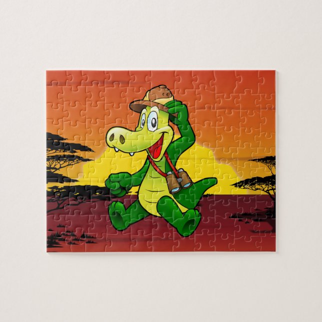 Happy crocodile jigsaw puzzle (Horizontal)
