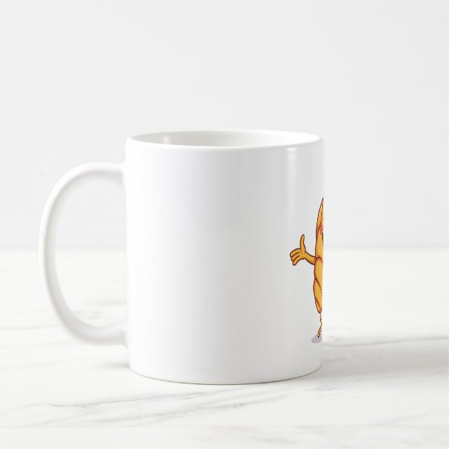 Happy Croissant Dance Fun Coffee Mug (Left)