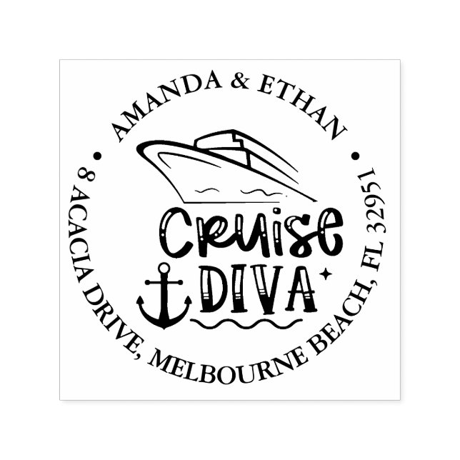 Happy Cruise Diva Theme Self-inking Stamp (Design)