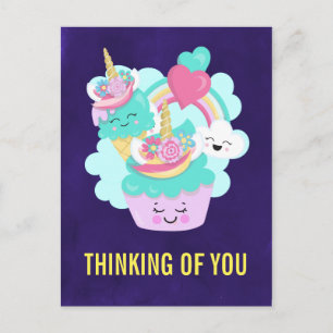 Happy Cupcake and Ice Cream Thinking of You Postcard