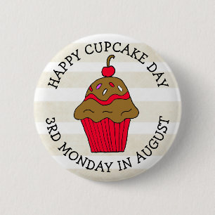 Happy Cupcake Day August Food Holiday 6 Cm Round Badge