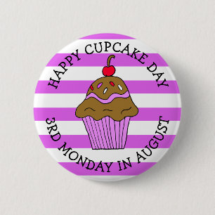 Happy Cupcake Day August Food Holiday 6 Cm Round Badge